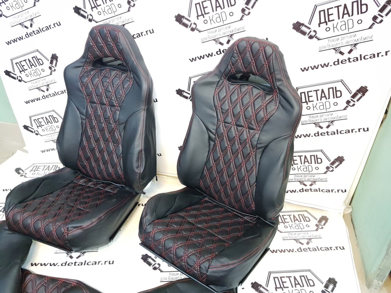 Комплект для переделки сидений в RECARO кожа с ромбиками / сотами