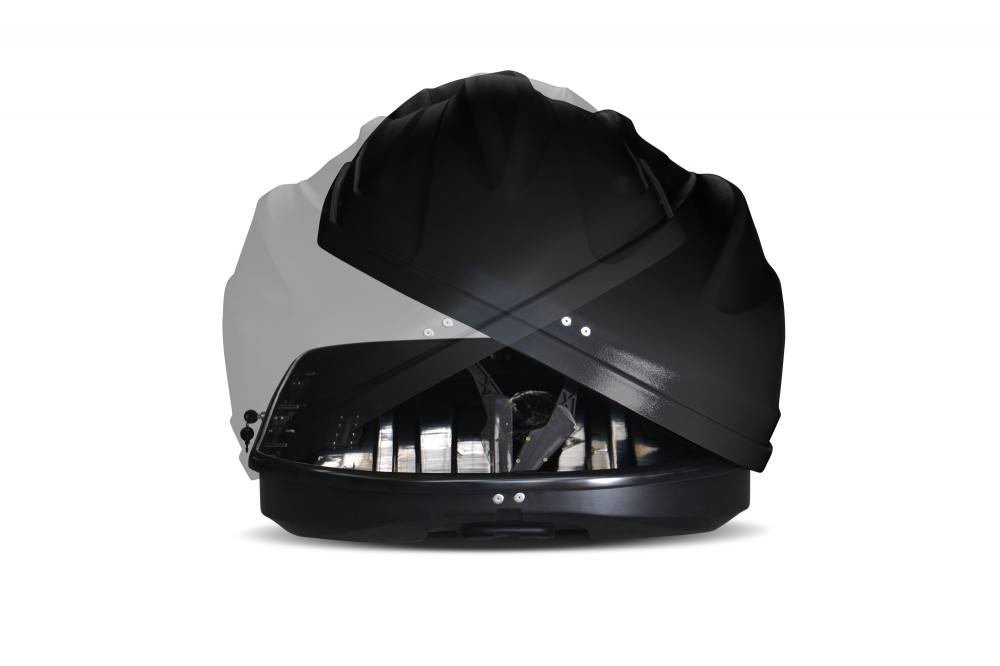 Автобокс на крышу Черный Turino Compact (360 л) Аэродинамический с двусторонним открыванием